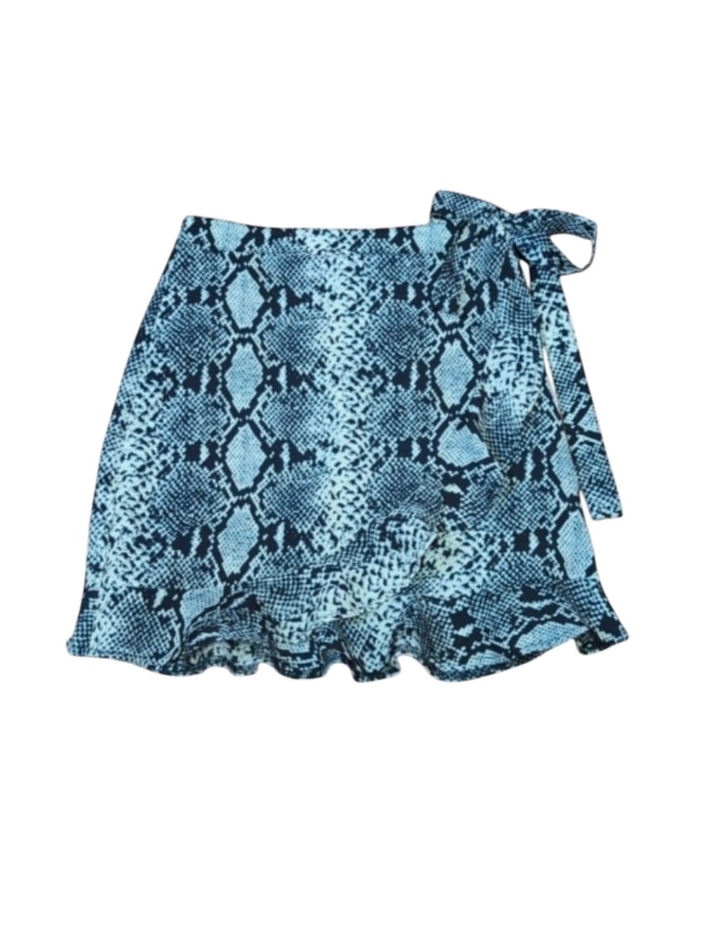 Nasty Gal Snake Print Ruffle Hem Wrap Style Mini Skirt Size 0